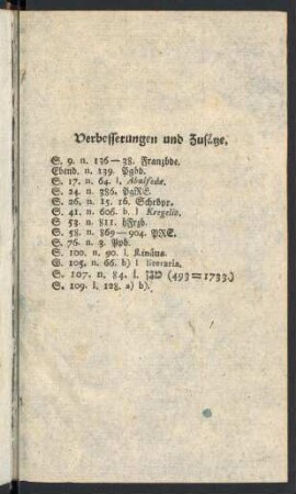 Verbesserungen und Zusätze