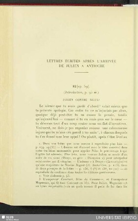 Lettres écrites après l'arrivée de Julien a Antioche