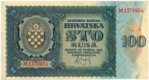 Geldschein, 100 Kuna, 26.5.1941