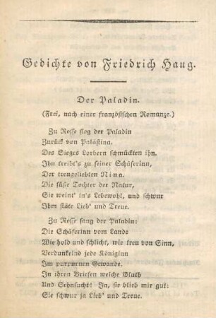 Gedichte von Friedrich Haug