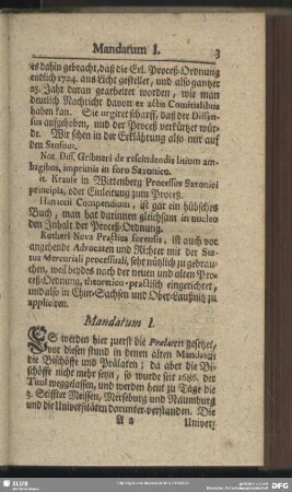 Mandatum I.