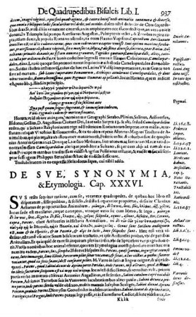 De Sue. Synonymia, & Etymologia. Cap. XXXVI.
