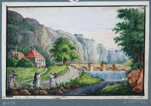 Der Plauensche Grund mit dem Forsthaus (Hegereiterhaus) und der Hegereiterbrücke nach Norden