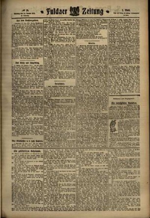 Zweite Ausgabe vom Dienstag, den 24. Januar 1911.