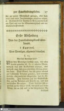 Erste Abtheilung Von der Haushaltungskunst überhaupt