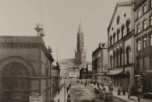 "Pferdemarkt. St. Jacobi-Kirche und Thalia-Theater", aus der Mappe "Hamburg"