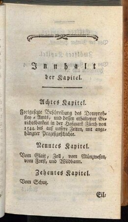 Innhalt der Kapitel