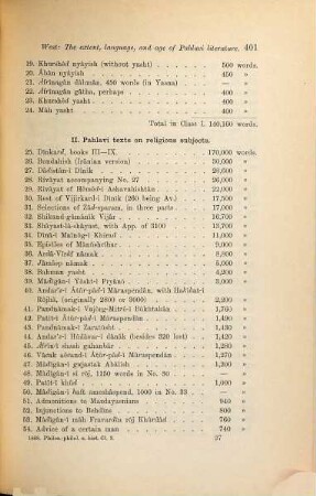 The extent, language, and age of Pahlavi literature