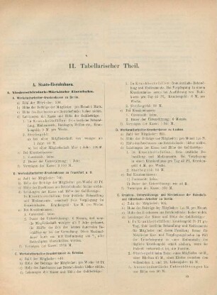 II. Tabellarischer Theil