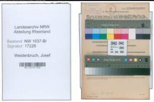 Entnazifizierung Josef Weidenbruch , geb. 09.04.1910 (Krim.Beamter)