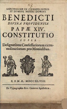 Constitutio super designatione Confessariorum pro Monialibus