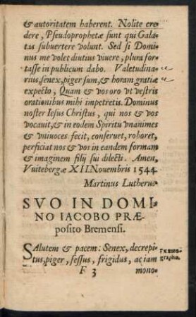 Suo In Domino Iacobo Praeposito Bremensi.