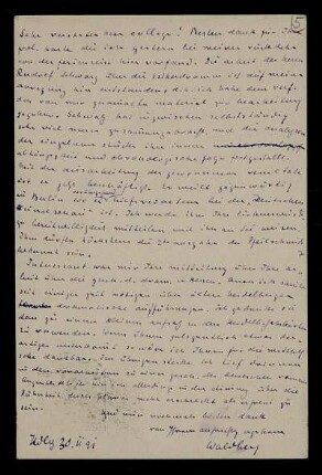 Nr. 5: Postkarte von Max von Waldberg an Edward Schröder, Heidelberg, 30.11.1891