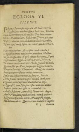 Ecloga VI. Silenus.
