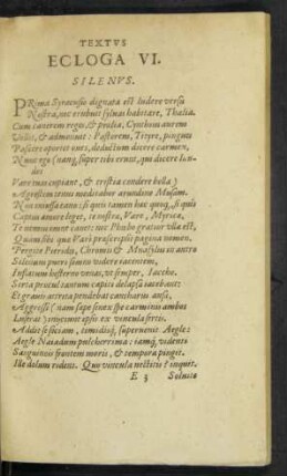 Ecloga VI. Silenus.