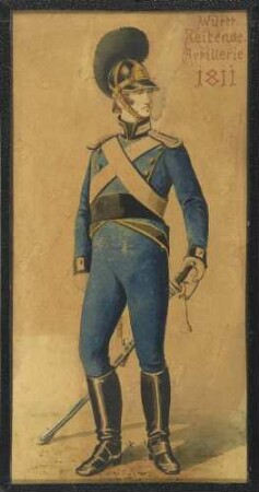 Offizier der Württ. Reitenden Artillerie 1811 in Uniform mit Zierhelm