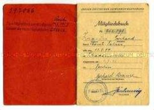 Mitgliedsbuch FDGB von Gerhard Krause
