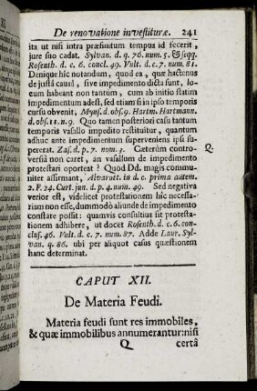 Caput XII. De Materia Feudi.
