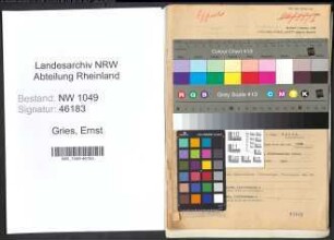 Entnazifizierung Ernst Gries , geb. 30.04.1894 (Abteilungsleiter)