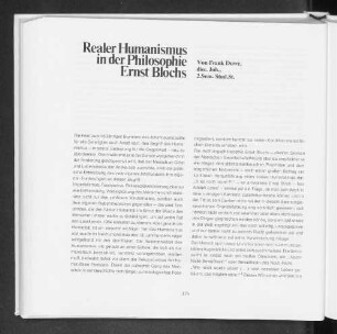 Realer Humanismus in der Philosophie Ernst Blochs.