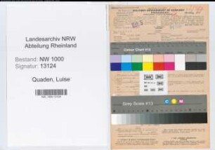 Entnazifizierung Luise Quaden, geb. 01.07.1905 (Stenotyp.)