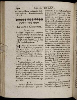 Titulus XXV. De Peculio Clericorum