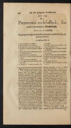 Tit. VII. De Poenitentiâ ecclesiasticâ, seu publicâ deprecatione, Kirchenbuße.
