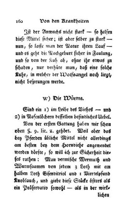 w) Die Würme