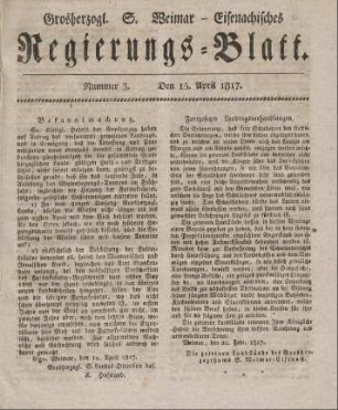 Nr. 3 : 15. April 1817
