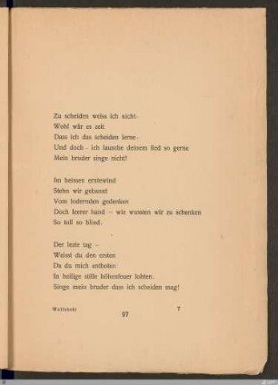 Zu scheiden weiss ich nicht