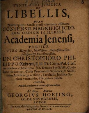 Ventilatio Iuridica De Libellis
