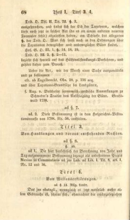 Titel 3. Von Handlungen und daraus entstehenden Rechten
