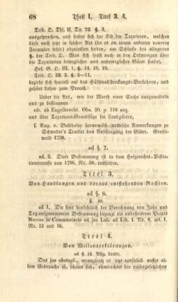 Titel 3. Von Handlungen und daraus entstehenden Rechten