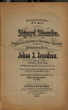 Sigurd Slembe : symphon. Einl. zu Björnstjerne Björnson's gleichnam. Drama ; op. 8