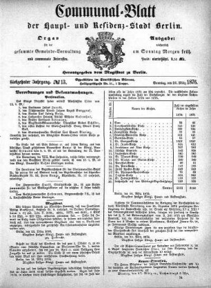 1876,13: No. 13, 26. März 1876