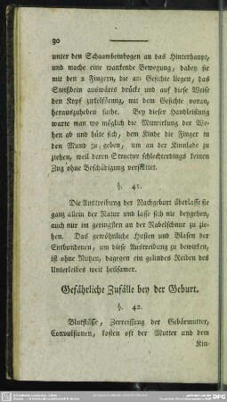 Gefährliche Zufälle bey der Geburt