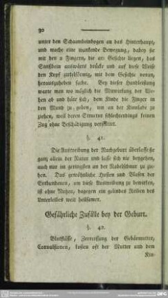 Gefährliche Zufälle bey der Geburt