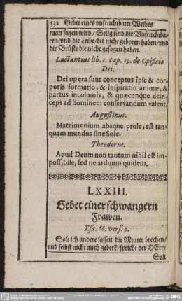 LXXIII. Gebet einer schwangern Frawen