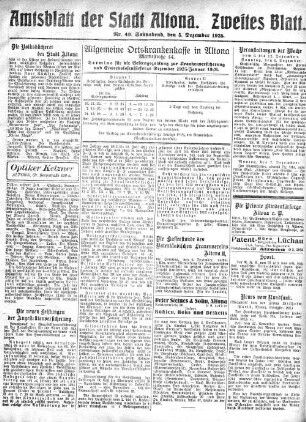 Nummer 49. Zweites Blatt. : Sonnabend, den 5. Dezember 1925