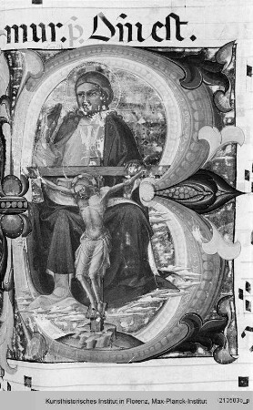 Antiphonar : Historisierte Initiale B: Gnadenstuhl