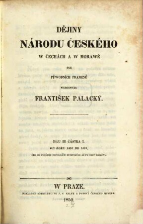 Dějiny národu českého w Čechách a w Morawě, 3,1. Od roku 1403 do 1424