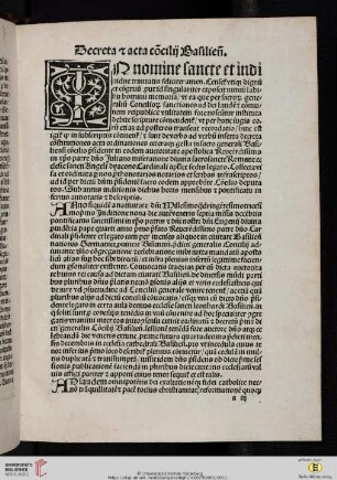 Decreta et acta concilij Basiliensis