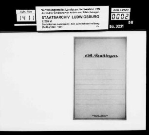 Materialsammlung für die Neubearbeitung der OAB, vornehmlich zu den Amtsorten