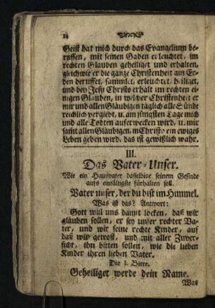 III. Das Vater-Unser