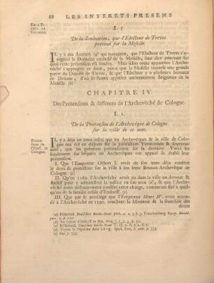Chapitre IV. Des Prétensions & différens de l'Archeveché de Cologne.