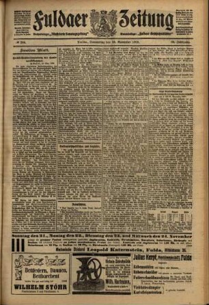 Zweite Ausgabe vom Donnerstag, den 18. November 1909.