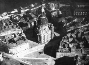 Dresden, Frauenkirche und städtbauliches Umfeld (Luftaufnahme)