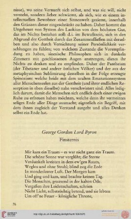 George Gordon Lord Byron: Finsternis