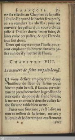 Chapitre VIII. La maniere de faire un pain benist