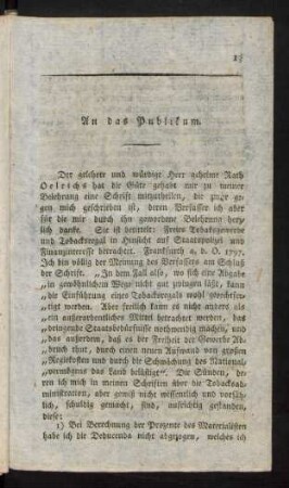 An das Publikum